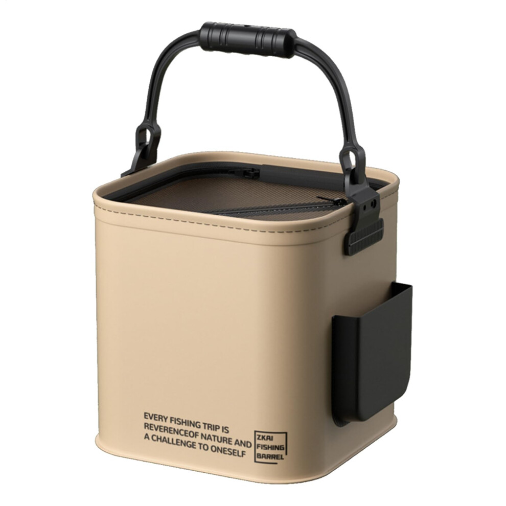 Buckets For Fish - Folding Waterproof Fish Bucket, Portable Multi-Use Water Container With Side Pocket For Hiking, Camping, Fishing 9199774055178