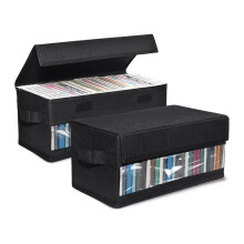 2-Pack CD-Opbergdozen, CD-Hoesjes, Container voor 32 CD'S in Volledige Jewelcases, 60 CD'S in Slanke Doosjes