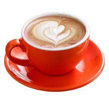 Taza de Café de Cerámica Minimalista de 220 Ml, Color Sólido con Base, para Parejas, Estilo Europeo, para Té, Café con Leche, Color Rojo.