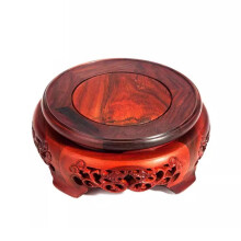 Wood Plant Stand Round Solid Wood Base Rustic Indoor Outdoor Flower Pot Holder Tray