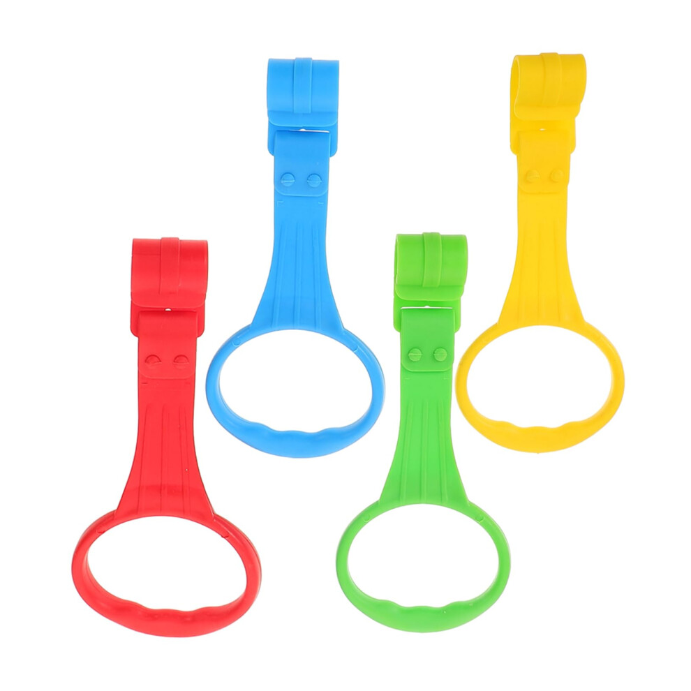 4pcs Baby Crib Pull Up Rings for Standing and Walking Aid, No Screw Toddler Assist Handles