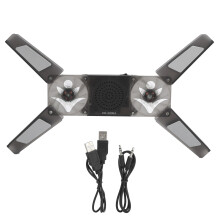 Laptop Radiator Cooler Stand Ergonomic Design Light Emitting Fan With Blue LED Light Portable Laptop Cooling Pad Dual Fans Anti Skid Mount For Gaming