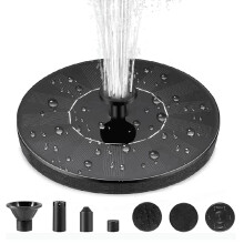 Solar Fountain Pump for Bird Bath and Garden, Solar Powered Water Pump with 4 Spray Nozzles, 2 Set Black