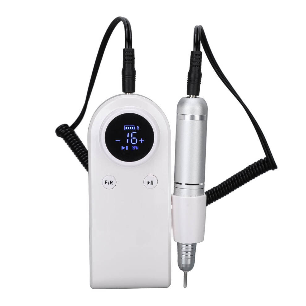 Electric Nail Drill 45000RPM USB Rechargeable with 6 Bits, 14.5cm