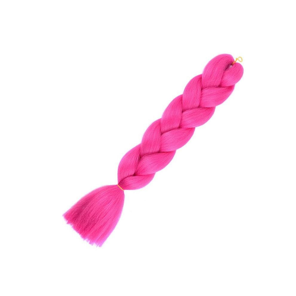 Unisex Pink Synthetic Hair Braid 24 Inch Jumbo Braiding Hair Ombre Pack 100G For Women