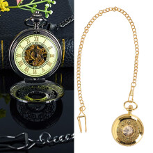 Leuchtende Skelettuhr mit Kette – Vintage Steampunk Stil