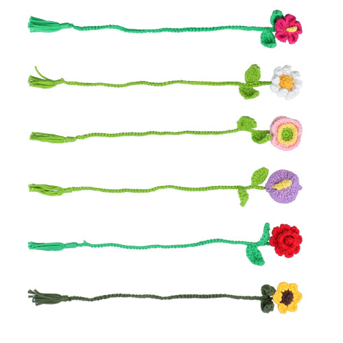Häkel-Tier-Lesezeichen-Set mit-Lesezeichen Blumenkamerad
