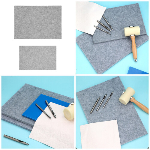 Leather Punch Pad Sound Insulation Mat Leather-30x20x1.2cm 2