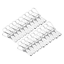 Pack of 20 Stainless Steel Clothespins With Metal-Wire clip