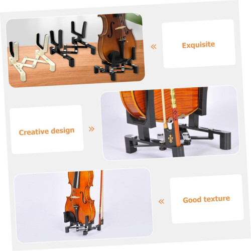 Violin Stand Foldable Adjustable Floor Rack for Home Classroom Easy Carry Black 1