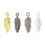 50pcs Decorative Feather Charm Pendant For Craft-Ancient silver 2