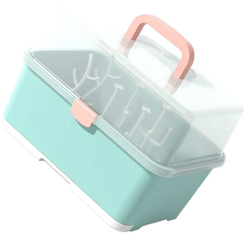 Bottle Drying Box With Cover  Grade Green Draining Tray Bottle Storage Container For Kitchen Cabinet Nursing Bottles