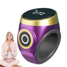 Buddhist Counter with Buddha Beads, Portable Digital Prayer Counter in Purple, Adjustable Size for Meditation and Chanting
