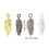 50pcs Decorative Feather Charm Pendant For Craft-Ancient silver 4