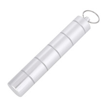 Sealbhóir Drugaí, Coimeádán Piollaí Uiscedhíonach Cóimhiotal Alúmanaim, Eagróir Leigheas Iniompartha le Keychain & Carabiner le haghaidh
