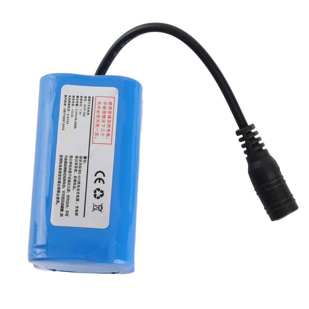 Lithium Ion Battery for Fishing Bait Boat Replacement 7.4V 5200mAh