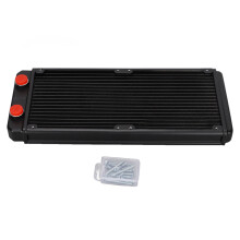 Water Cooling System Radiator, 18 Tubes Aluminum Heat Exchanger with G1/4 Thread, Durable Radiator for Computer CPU Cooling and Industrial Variable