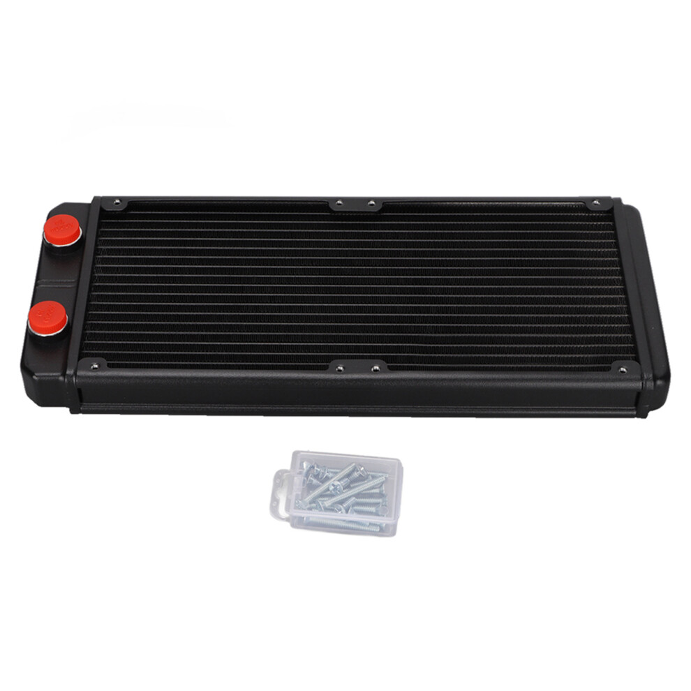 Water Cooling System Radiator, 18 Tubes Aluminum Heat Exchanger With G1/4 Thread, Durable Radiator For Computer Cpu Cooling And Industrial Variable 9159805524004