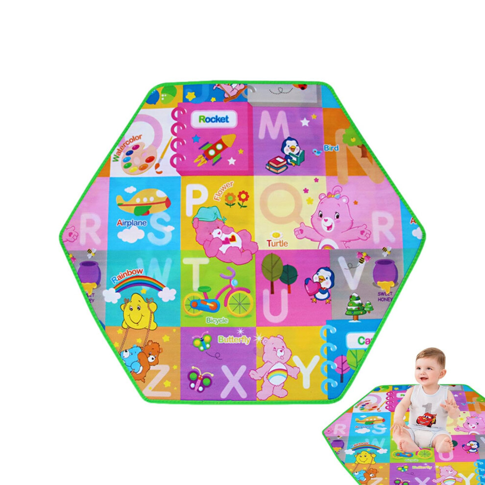 Hexagon Educational Waterproof Mats For Babies 1.5M Playpen Crawling Mat AntiSlip Floor Mat Bedroom/Nursery/Playroom