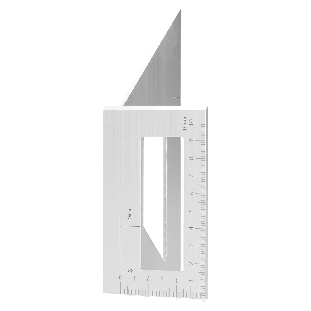 45/90 Aluminium Mitre Angle Gauge Ruler 150Mm For Woodworking, Silver 4641379215044