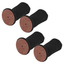 4-Pack Black Chair Leg Socks - Floor Protector & Slip Resistant