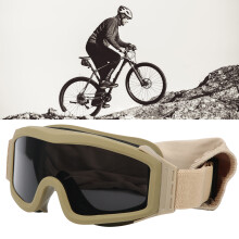 Impact-Resistant Tactics DustProof Glasses Gray Frame Kaki Size 20x8cm