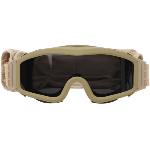 Impact-Resistant Tactics DustProof Glasses Gray Frame Kaki Size 20x8cm 1