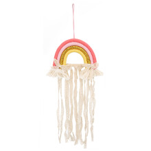 Nursery Decor Rainbow Wall Art In Soft Pastel Colors, Bohemian Wall Tapestry With Tassels For Kids Room Bedroom Apartment (Multi-color)