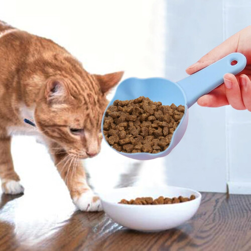 Adjustable 1 Cup Dog Food Scoop with Precise Portion Control, AntiSpill Design, Sky Blue 1
