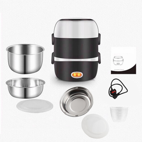 Stainless Steel Electric Lunch Box 3 Layers, 200W, Coffee 2