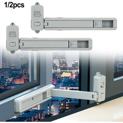 Window Safety Lock For Child And Pet Protection, Adjustable Design, Fits Various Window Types, 2pcs 1