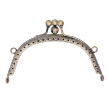 Kiss Clasp Lock Metal Purse Frame, Exquisite Workmanship Vintage Metal Purse for DIY Craft Bag Clutch Making, Semicircular Retro Design with Embossed