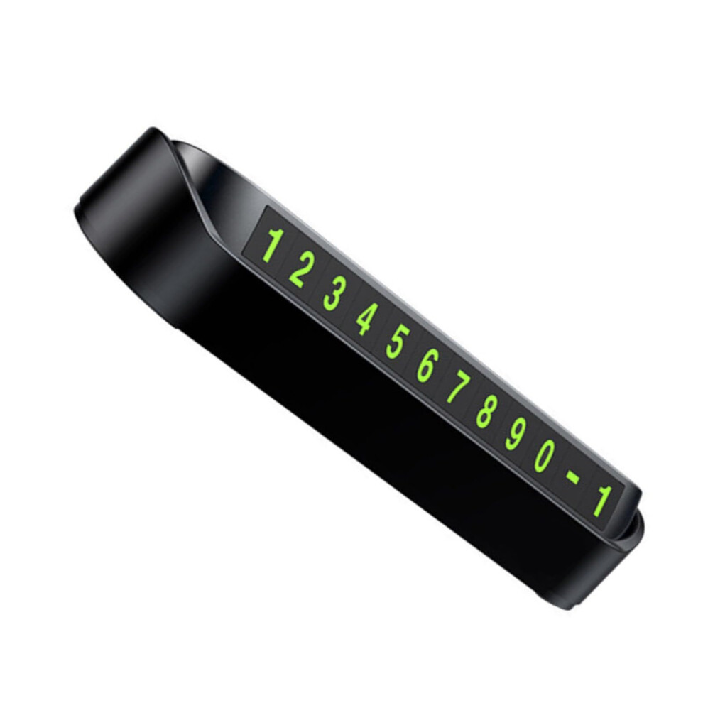 Glow Temporary Parking Card With Hide And Show Car Phone Number Plate For Dashboard Black 9382693213464