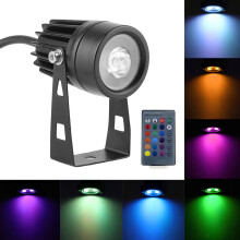 Spotlights For Outdoor Use, Dimmable Color Changing Landscape Lighting With Remote Control Waterproof Spotlight For Holiday Decor, Adjustable Head Spo