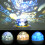 LED Galaxy Night Light Rechargeable Function 360 Degree Rotating Projector Lamp Quiet Sleep Mode Colorful Projection 6 Light Settings USB Powered for 6