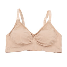 Women's Skin Color Nylon Nursing Bra Portable Breathable Adjustable L