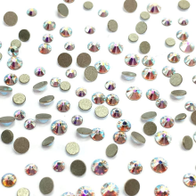 Strassstein-Set für DIY-Bastelarbeiten, Sortiment flacher Kristallglas-Strasssteine mit 3D-Bubble-Bead-Maniküre-Effekt, vielseitig einsetzbares