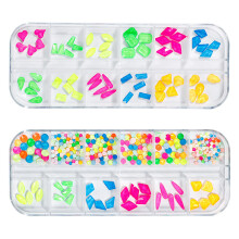 Multi Shapes Clear AB Flat Back Gemstones Decorative, Professional Luxury Set for Women Girls Kids, Glass High Quality Fluorescence Crystal Nail Easy