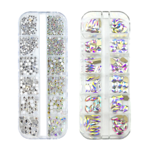 Aurora Candy Color Kristall-Strasssteine mit flacher Rückseite, schillernder und charmanter Effekt, Glassteine für Bastelarbeiten mit lang