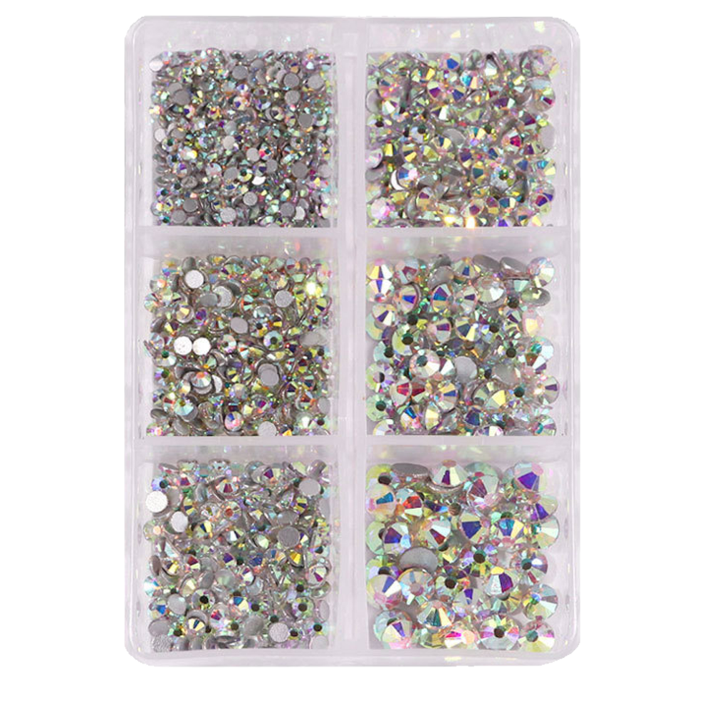Faceted Cutting Glass Flatback Gems, Clear Crystal Rhinestones For Jewelry Making, Non Hotfix For Custom Glue Fixation, High Precision Cutting, Perfe