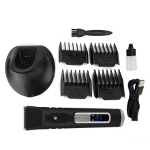 Cortapelos inalámbrico impermeable para hombre, recargable, profesional, con motor de 7000 RPM, pantalla LCD con alertas de limpieza, cabezal de