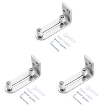3X Rodamientos de Bolas de GuíA de Piso de Puerta Corrediza Cromada Moderna System de Montaje en Pared con Rodillo de SuspensióN Ajustable para