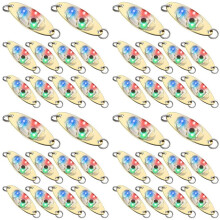 40 Pcs LED Fishing Lures Fishing Spoons Underwater Flasher Bass Halibut Flasher Trolling Deep Drop Fishing Light