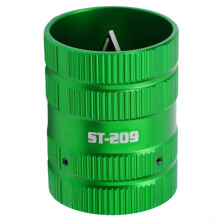 Deburring Tool For PVC Pipe, 13x8x5 cm, 4 Thick Solid Stainless Steel Reamers, Inner And Outer, Metal Green