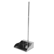 Stainless Steel Dustpan with Long Handle Heavy Duty Large Capacity for Indoor Outdoor Fireplace Cleaning