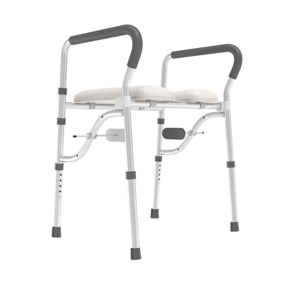 Toilet seat riser with armrests, height adjustment, for all standard toilets.