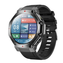 GPS Sports Smartwatch 410mAh Battery, 1.53 Inch HD Screen, Answer Calls, Heart Rate Monitor, Android iOS, Black