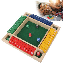 Colorful Wooden Dice Game: Learn Math & Social Skills - Fun for All