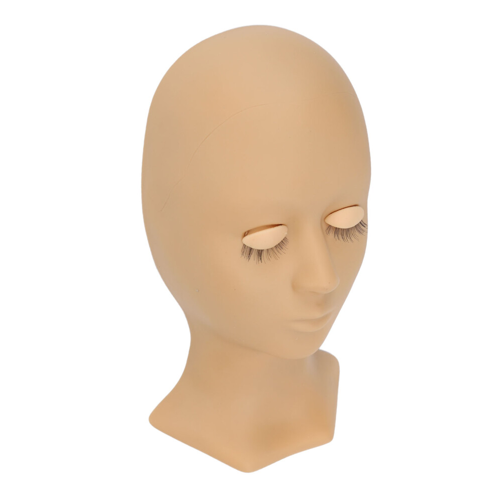 Silicone Lash Extension Practice Mannequin Head with 4 Replaceable Eyes