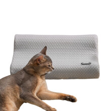 Dog Neck Pillow, Calming Pet Cushion, Cooling, Machine Washable, Soft Headrest, 27x17x6cm, Dark Grey
